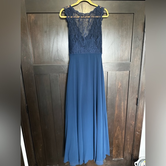 Hayley Paige Black Chiffon Flutter Maxi Formal Dress main image 0